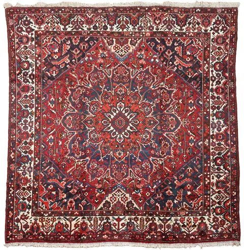 Square Vintage Wool Bakhtiari Persian Square Rug 10x10