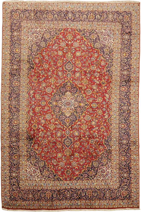 Over Sized Vintage Wool Kashan Persian Area Rug 10x15