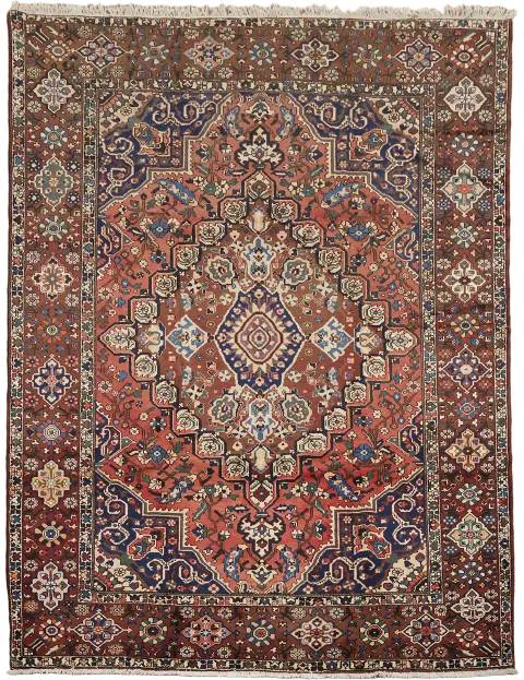 Wool Vintage Bakhtiari Persian Wool Area Rug 10x13