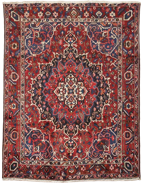 Geometric Vintage Wol Bakhtiari Persian Area Rug 10x12