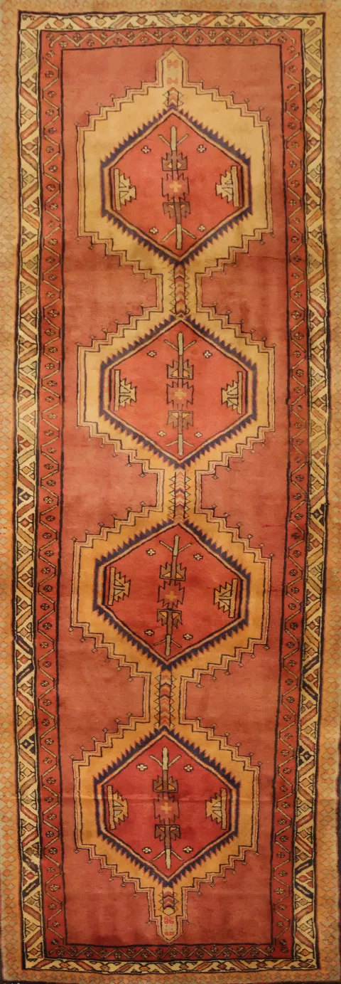 Vintage Ardebil Persian Wool Runner Rug 4x11