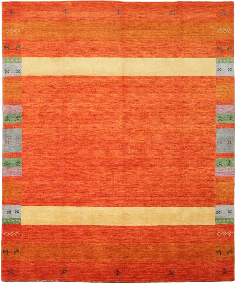 Orange Gabbeh Hand-Knotted Area Rug 8x10