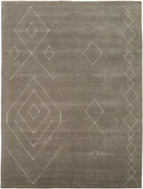 9x12 Taupe Hand-Knotted Gabbeh Area Rug