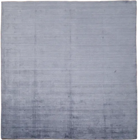 Chic Solid Indigo Blue Gabbeh Hand-Knotted Square Rug 10'x10'