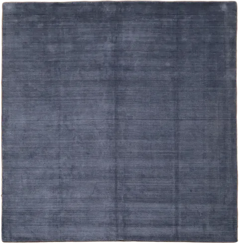 Chic Solid Slate Blue Gabbeh Hand-Knotted Square Rug 10'x10'