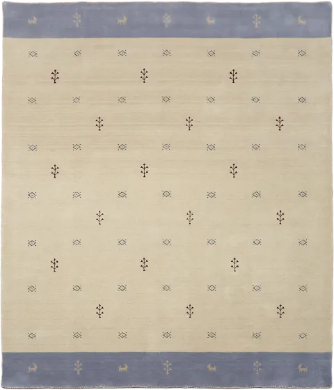 Beige & Soft Blue Gabbeh Area Rug 8x10