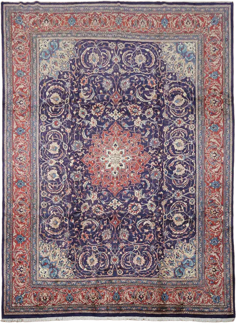 Blue Wool Vintage Mahal Persian Area Rug 10x13