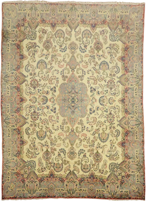 Vintage Kerman Persian Large Wool Rug 13x18