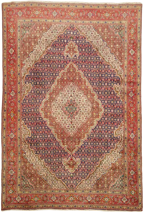 Blue Tabriz Persian Large Wool Rug 11x16