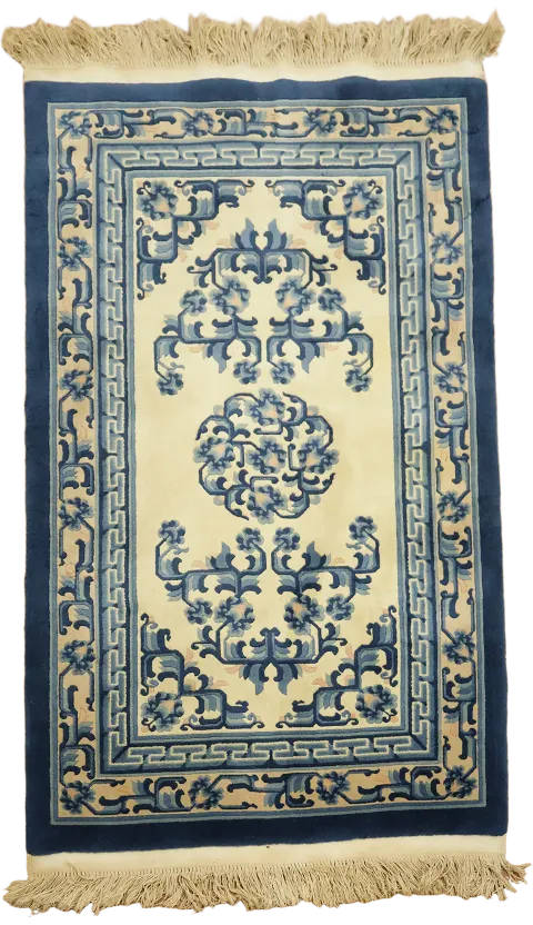Art Deco Chinese Geometric Wool Rug 3x5