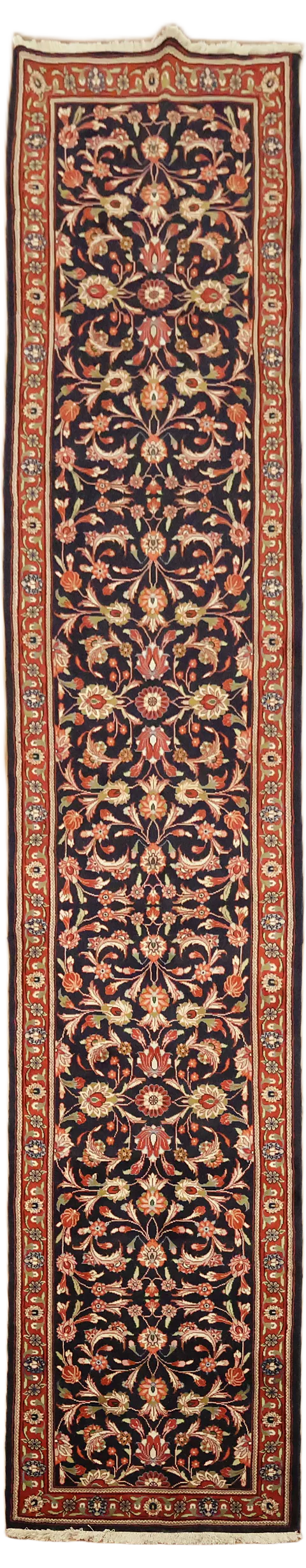 Floral Sarouk Persian Runner Wool Rug 3x13