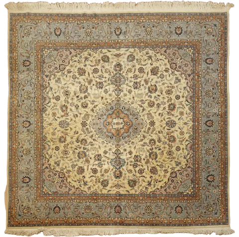 Square Floral Kashan Persian Area Wool Rug 8x8