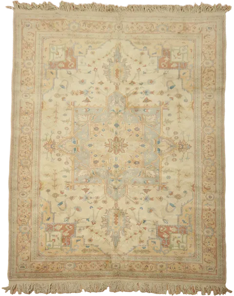 Geometric Oushak Oriental Area Wool Rug 9x11