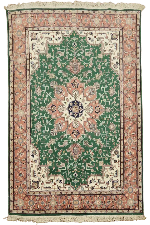 Wool GreenHeriz Oriental Area Rug 6x9