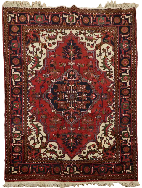 Heriz Persian Geometric Wool Rug 5x6