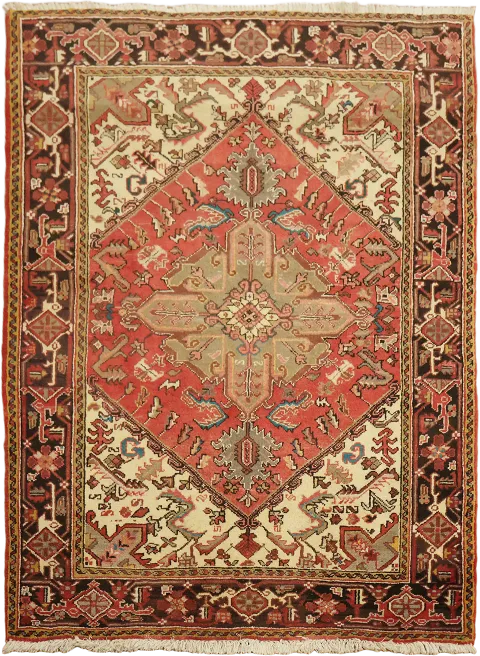 Heriz Persian Wool Rug 5x7