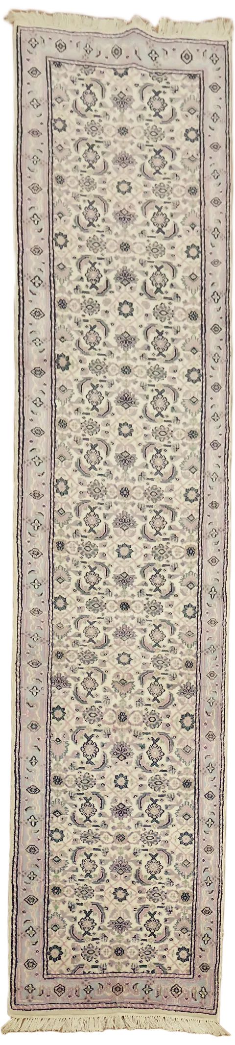 Geometric Wool Sarouk Oriental Runner Rug 3x12