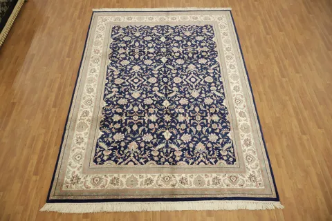 Top Quality Floral Wool Kashan Oriental Area Rug 9x12