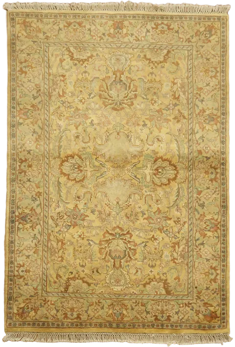 Floral Wool Agra Oriental Rug 4x6
