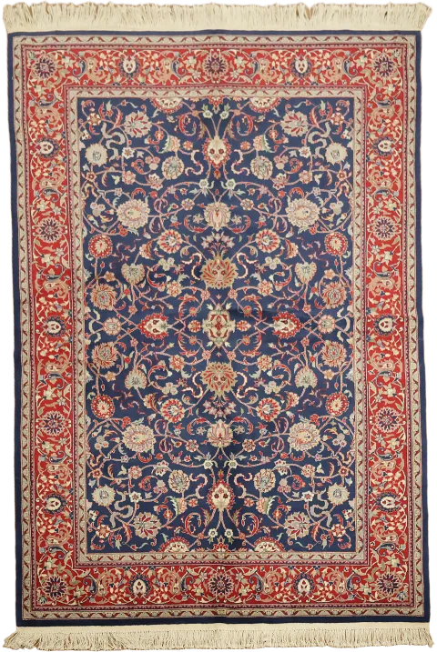 Blue Floral Tabriz Persian Area Wool Rug 6x8