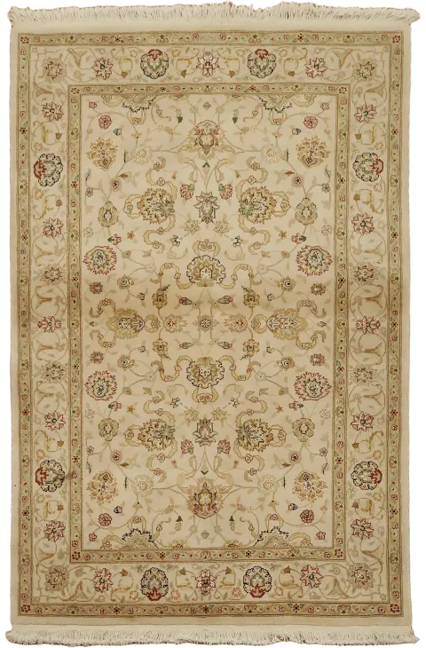 Floral Tabriz Oriental Wool Rug 4x6