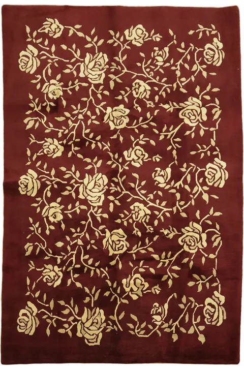 Floral Wool Art Deco Oriental Area Rug 6x8