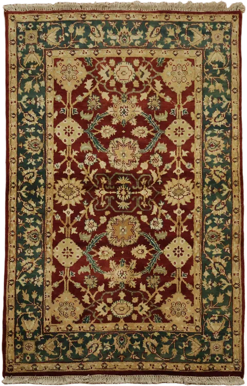 All Over Red Oushak Oriental Wool Rug 4x6