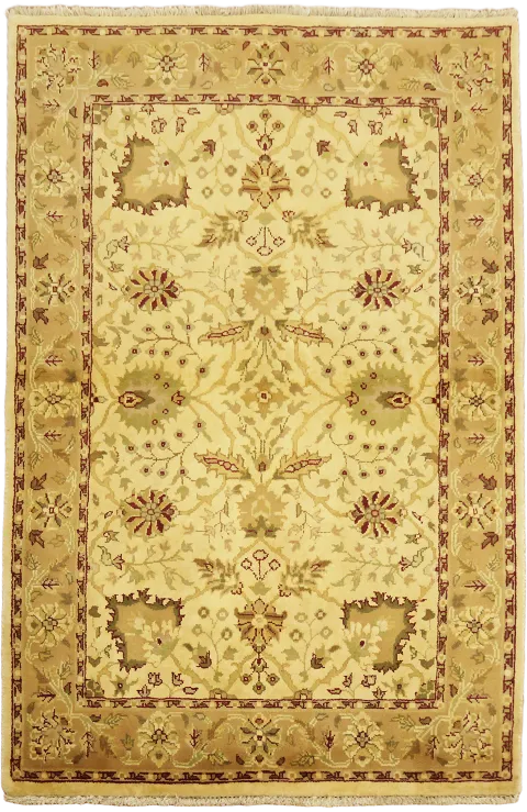 Oushak Oriental Floral Wool Rug 4x6