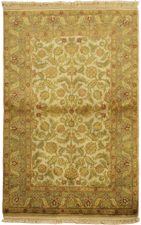 Agra Oriental All Over Floral Wool Rug 4x7