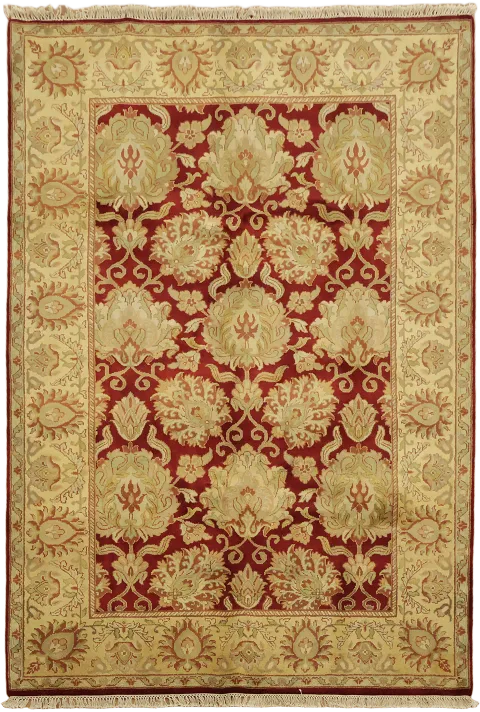 Wool Red Agra Oriental Area Rug 6x9