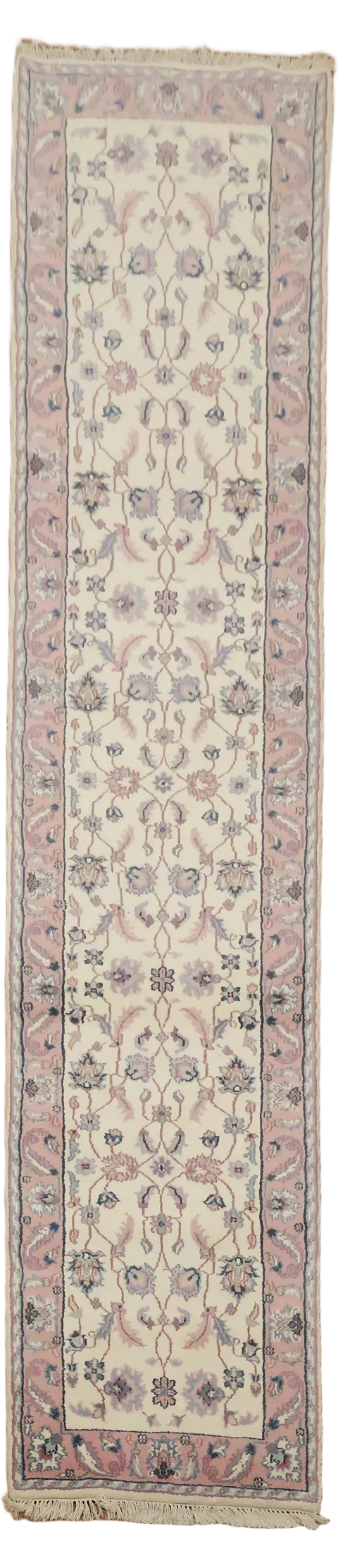 Floral Wool Kashan Oriental Runner Rug 3x12
