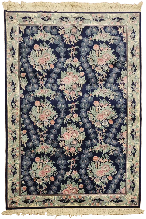 Wool Black Aubusson Chinese Area Rug 6x9
