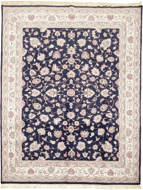 Blue All Over Floral Kashan Oriental Area Rug 9x12