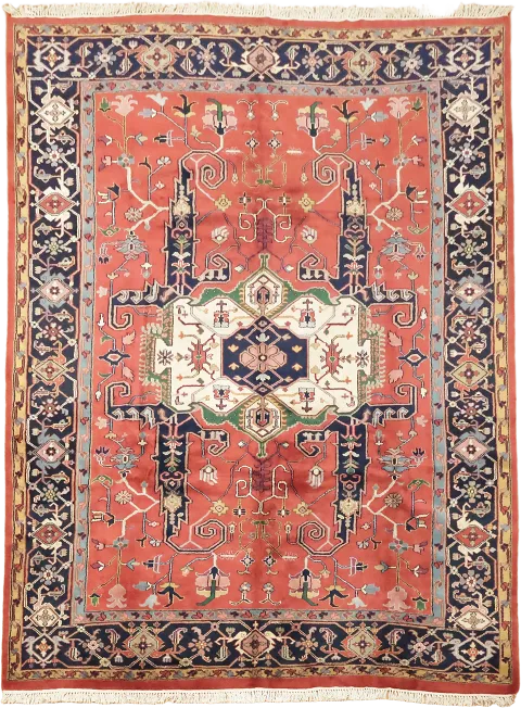 Heriz Oriental Geometric Wool Area Rug 9x13