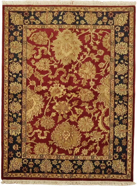 Agra Oriental All Over Floral Wool Rug 5x7