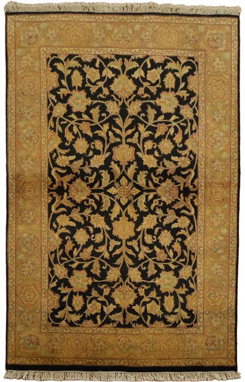 Black Wol Agra Oriental Rug 4x6