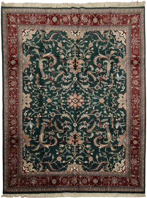 Green Heriz Oriental Wool Area Rug 9x12