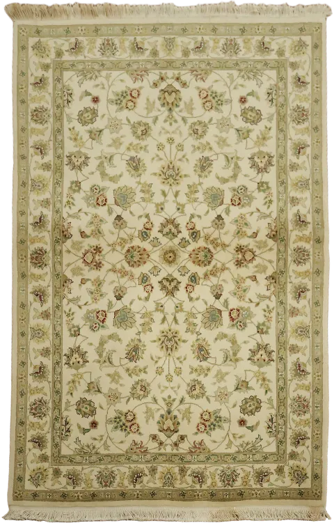 Tabriz Oriental Floral Wool Rug 4x6