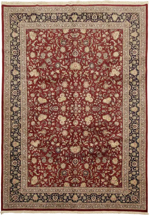 All Over Floral Tabriz Oriental Large Wool Rug 10x14