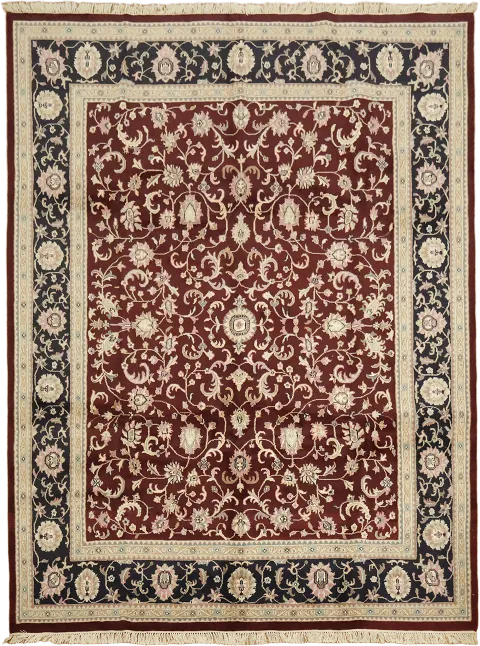 Agra Oriental Floral Wool Area Rug 9x12