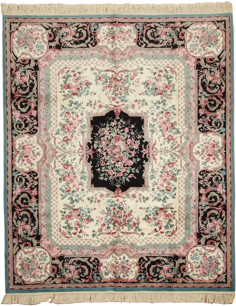 Fine Decorative Floral Wool Aubusson Chinese Area Rug 8x10