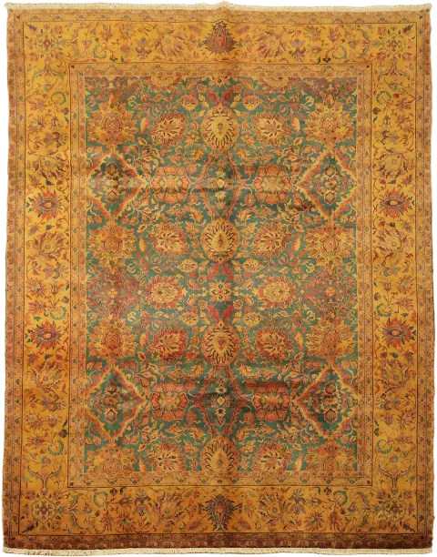Green Stunning Geometric Wool Agra Oriental Area Rug 8x10