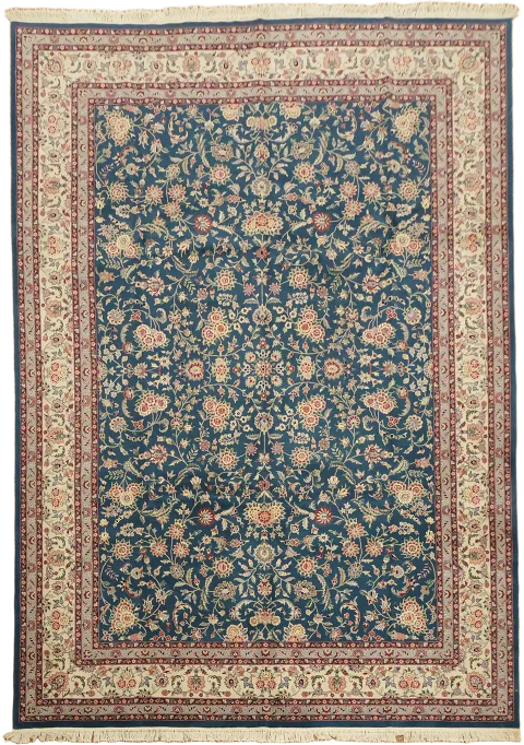 Green Floral Wool Tabriz Oriental Area Rug 10x14