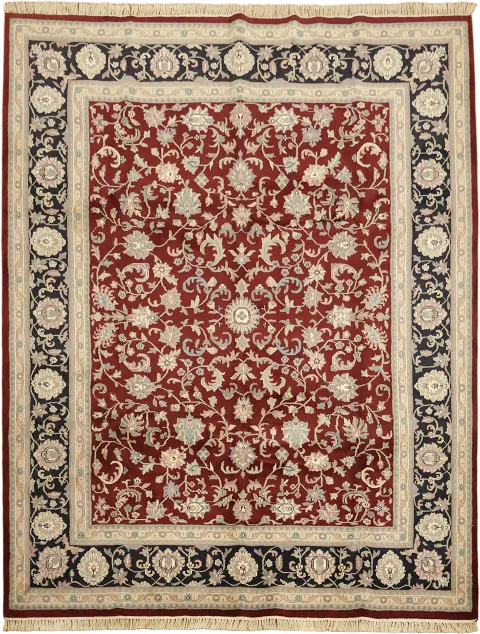 Wool All Over Floral Agra Oriental Area Rug 9x12