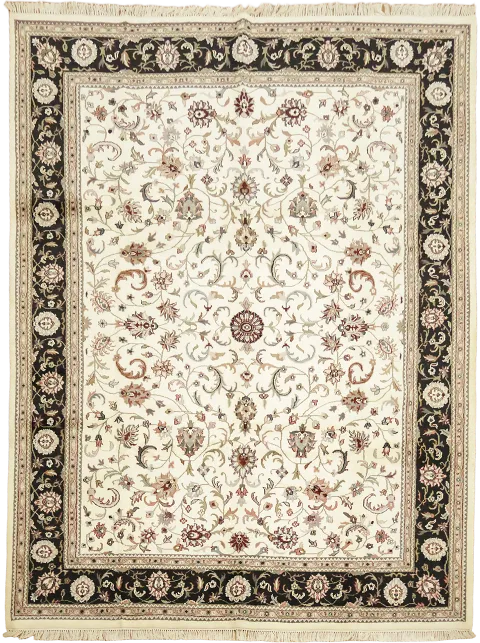 Kashan Oriental Area Floral Wool  Rug 9x12