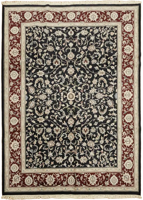 All Over Floral Wool Kashan Oriental Large Rug 10x14