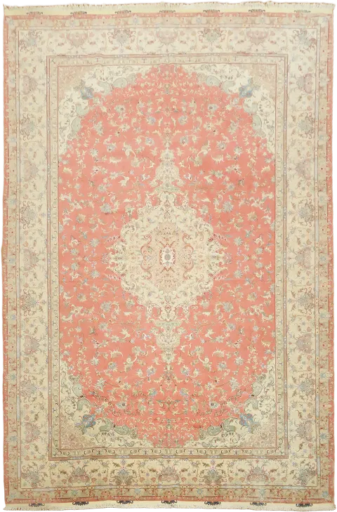 Floral Tabriz Oriental Large Wool Rug 13x20