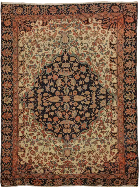 Antique Vegetable Dye Wool Sarouk Oriental Rug 5x6