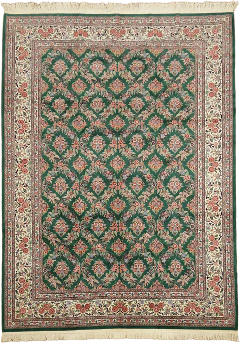 Green Floral Aubusson Oriental Large Wool Rug 10x14