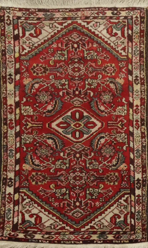 Vintage Wool Hamedan Oriental Foyer Rug 3x4